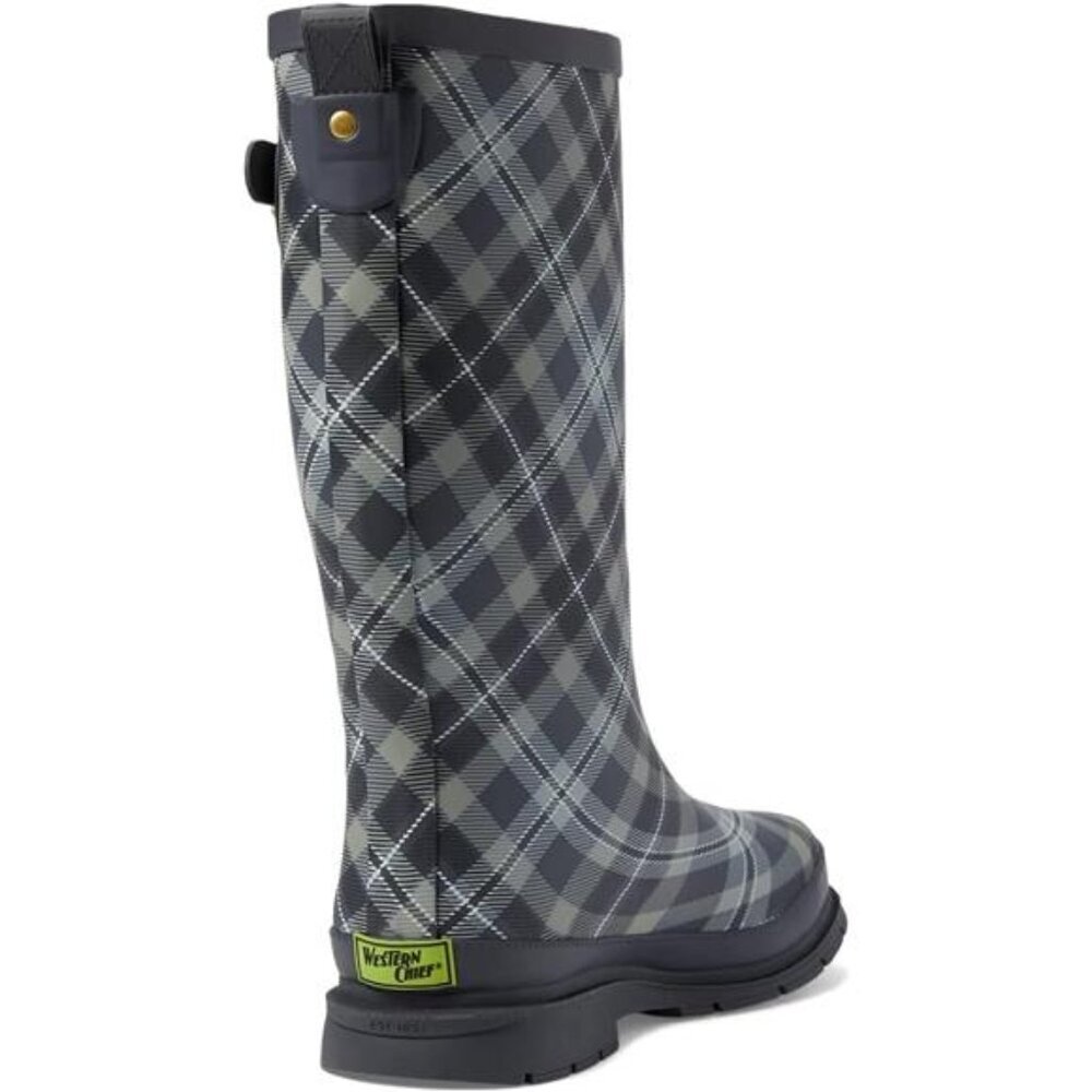 NEW Women's Unique Printed Tall 100% Waterproof Rain Boot Adjustable Strap - Picture 5 of 6